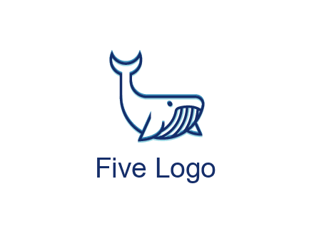 whale icon for aquarium logo