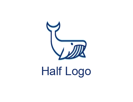 whale icon for aquarium logo