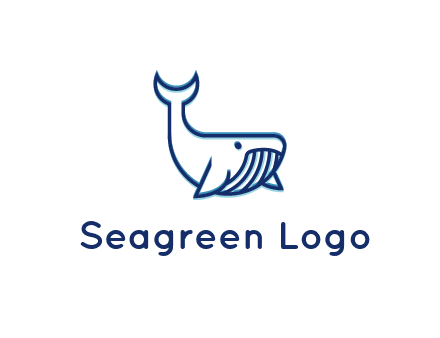 whale icon for aquarium logo