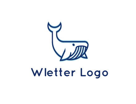 whale icon for aquarium logo