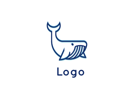 whale icon for aquarium logo