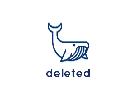 whale icon for aquarium logo