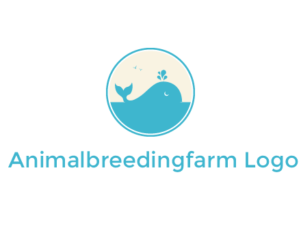 aquarium logo with a whale swimming in the ocean