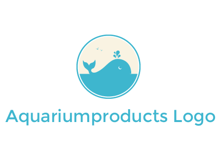 aquarium logo with a whale swimming in the ocean