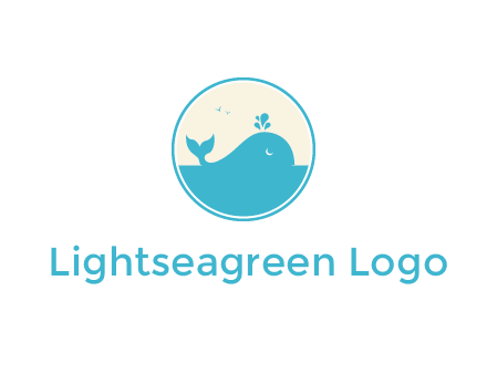 aquarium logo with a whale swimming in the ocean