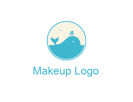 aquarium logo with a whale swimming in the ocean