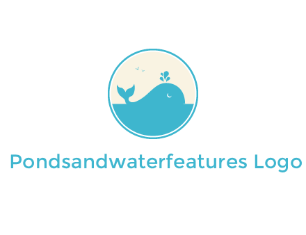 aquarium logo with a whale swimming in the ocean