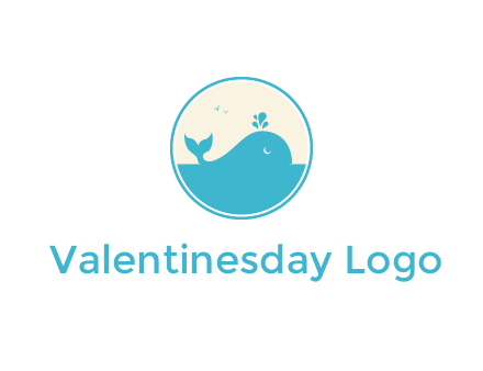 aquarium logo with a whale swimming in the ocean