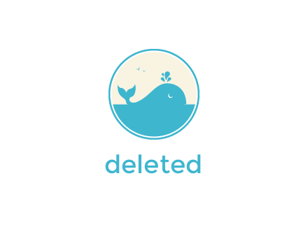aquarium logo with a whale swimming in the ocean