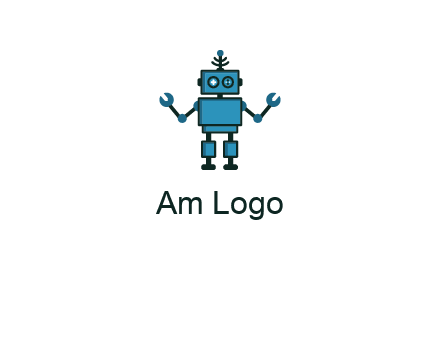 artificial intelligence or technology logo showcasing a robot