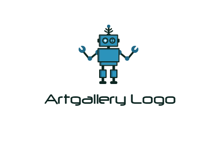 artificial intelligence or technology logo showcasing a robot