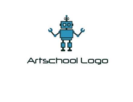 artificial intelligence or technology logo showcasing a robot