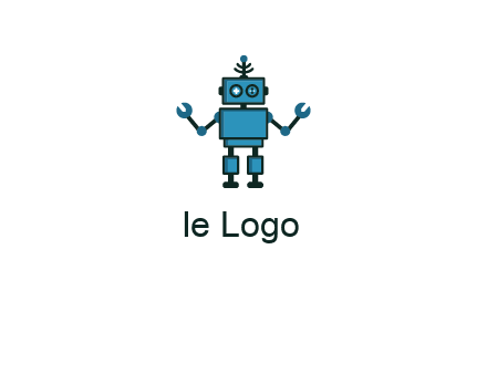 artificial intelligence or technology logo showcasing a robot