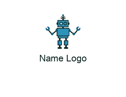 artificial intelligence or technology logo showcasing a robot