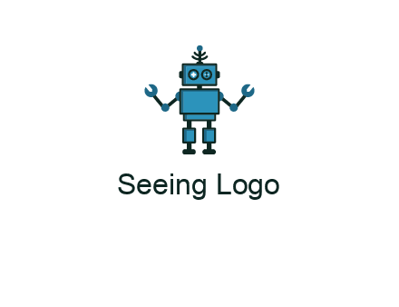 artificial intelligence or technology logo showcasing a robot