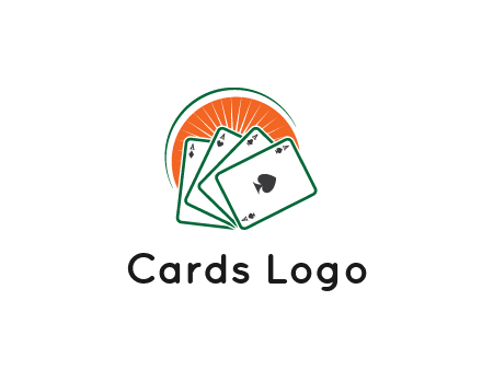 gambling logo with all aces of a card deck