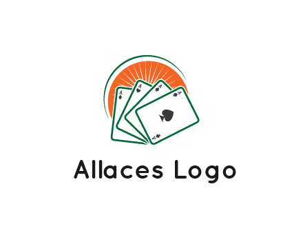 gambling logo with all aces of a card deck