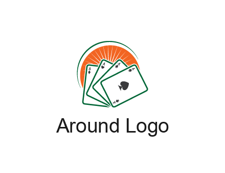 gambling logo with all aces of a card deck