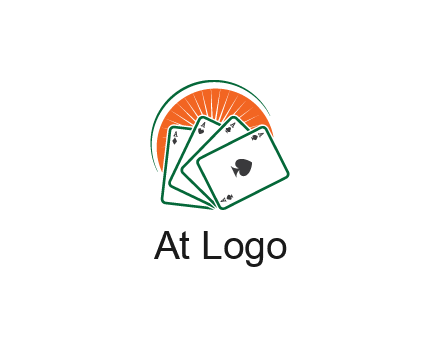 gambling logo with all aces of a card deck