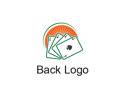 gambling logo with all aces of a card deck