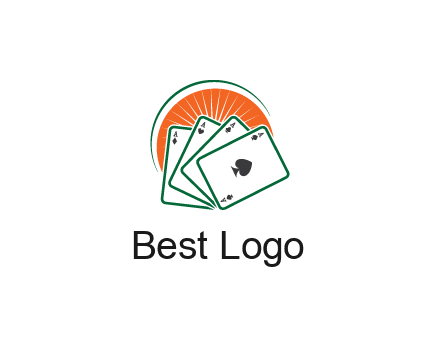 gambling logo with all aces of a card deck
