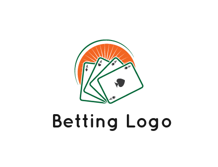 gambling logo with all aces of a card deck