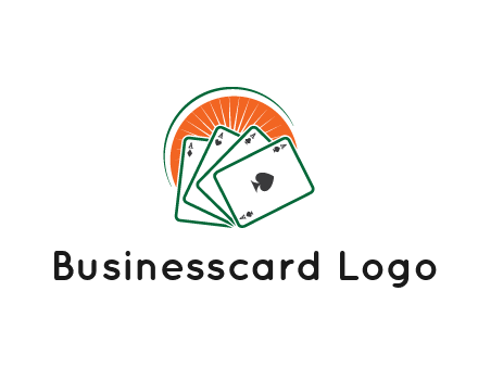 gambling logo with all aces of a card deck