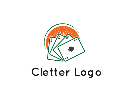 gambling logo with all aces of a card deck