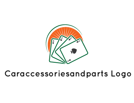 gambling logo with all aces of a card deck