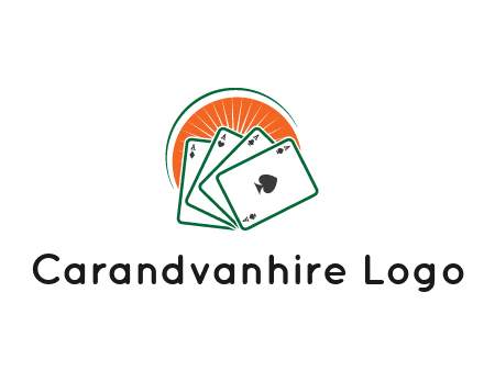 gambling logo with all aces of a card deck