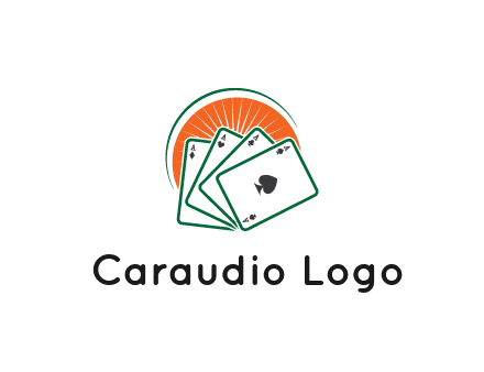 gambling logo with all aces of a card deck
