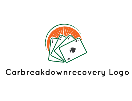 gambling logo with all aces of a card deck