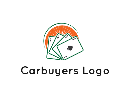 gambling logo with all aces of a card deck
