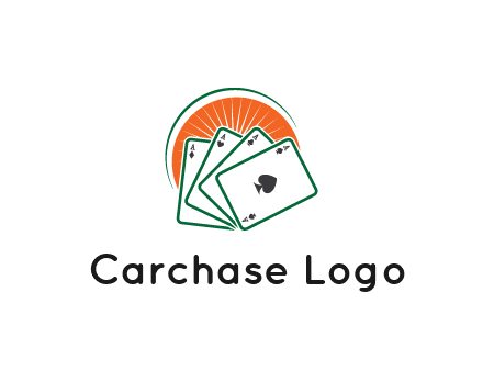 gambling logo with all aces of a card deck