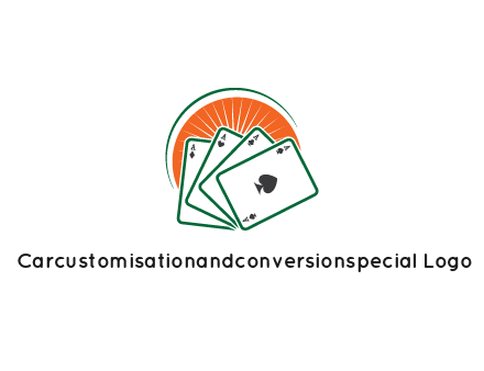 gambling logo with all aces of a card deck