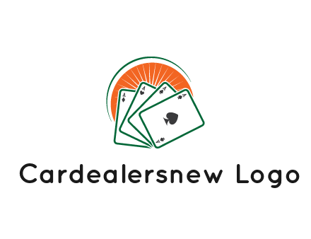 gambling logo with all aces of a card deck