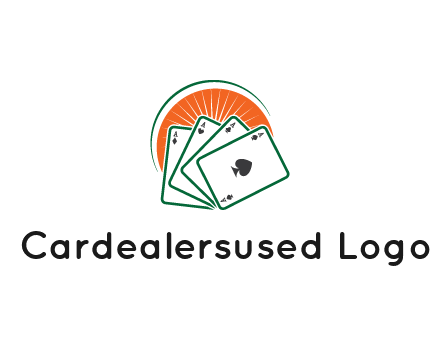 gambling logo with all aces of a card deck