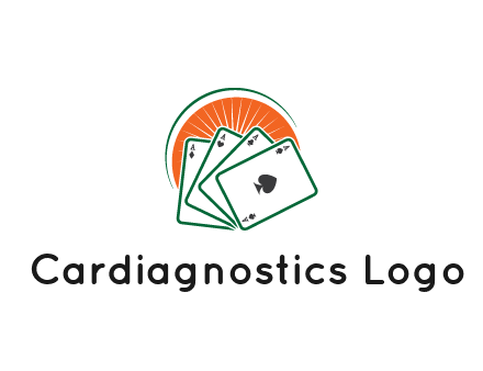 gambling logo with all aces of a card deck