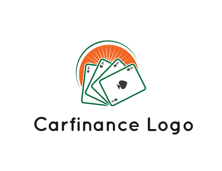 gambling logo with all aces of a card deck