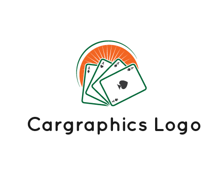 gambling logo with all aces of a card deck