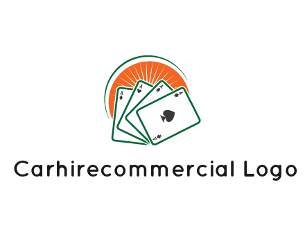 gambling logo with all aces of a card deck