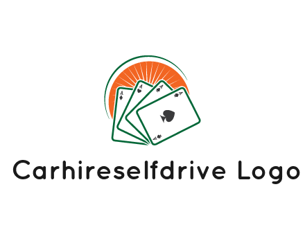 gambling logo with all aces of a card deck