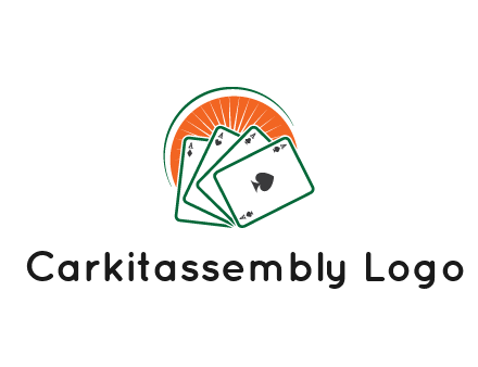 gambling logo with all aces of a card deck