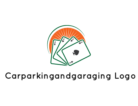 gambling logo with all aces of a card deck