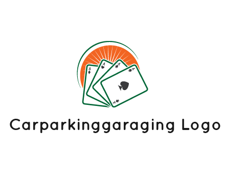 gambling logo with all aces of a card deck