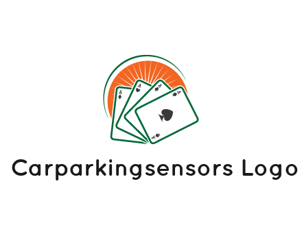 gambling logo with all aces of a card deck