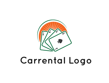 gambling logo with all aces of a card deck
