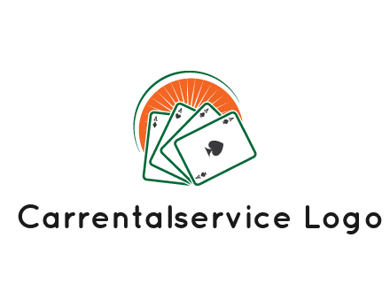 gambling logo with all aces of a card deck