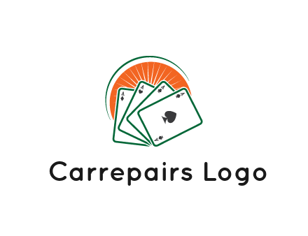 gambling logo with all aces of a card deck