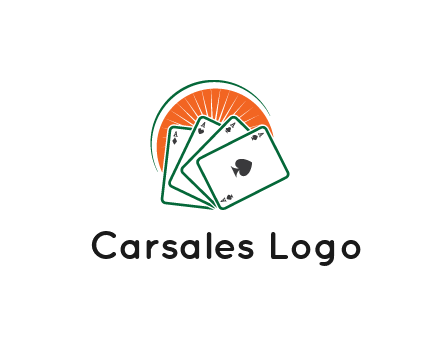 gambling logo with all aces of a card deck